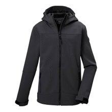 Killtec Softshell Jacket KOS 484 (with hood, windproof, water-repellent) black boys